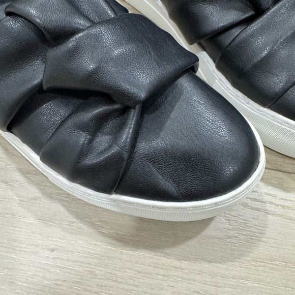 J/Slides Black Faux Leather Slip-On Sneakers - Picture 10 of 10